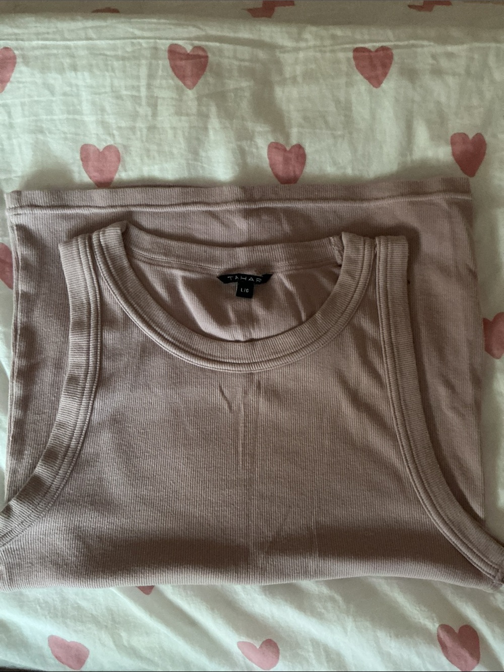 Tahari Soft Pink Ribbed Tank Top